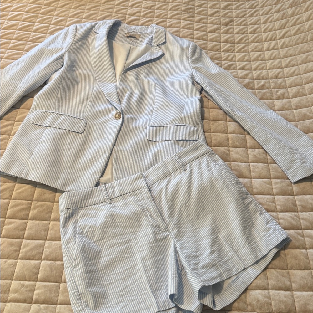 LOFT Light Blue Striped Apparel